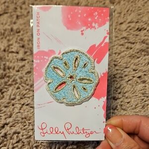 Lilly Pulitzer Light Blue Sand Dollar Iron On Patch
